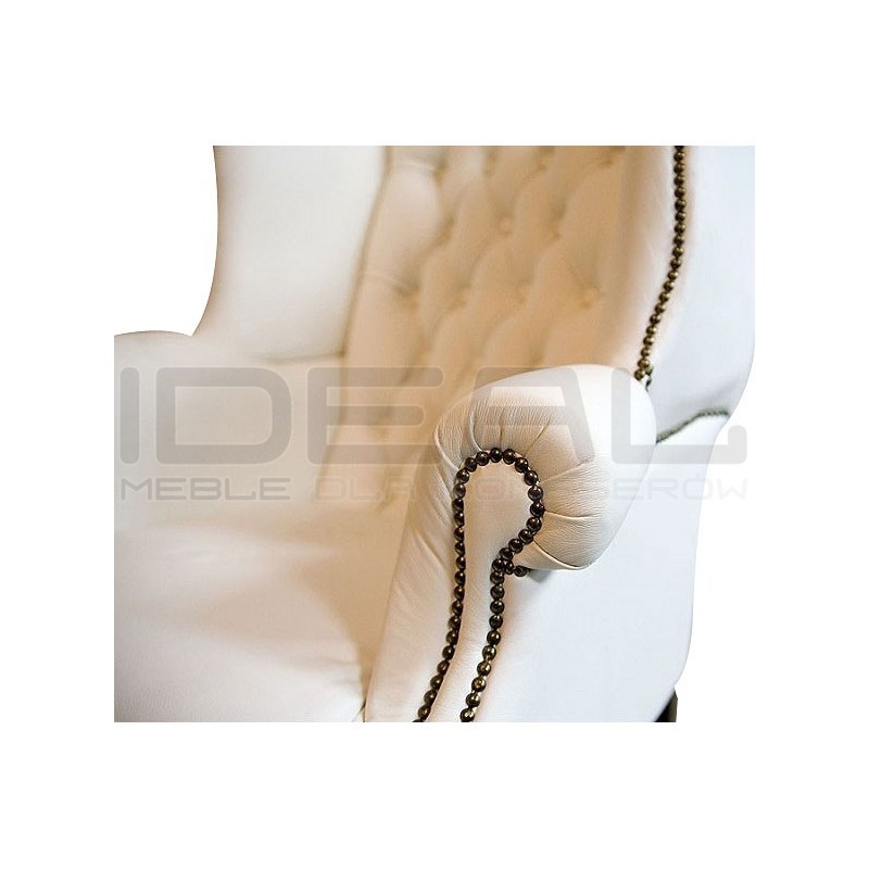 Fotel Uszak Chesterfield Lord Skóra