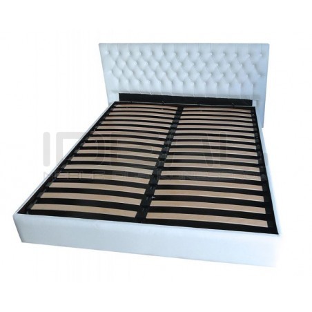 Łóżko Chesterfield Classic z pojemnikiem i stelażem skóra 180x200