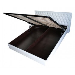 Łóżko Chesterfield Classic z pojemnikiem i stelażem skóra 180x200