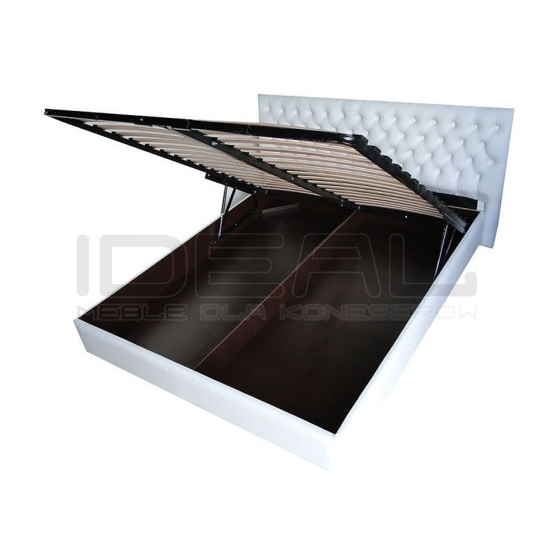 Łóżko Chesterfield Classic z pojemnikiem i stelażem skóra 180x200