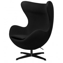 Fotel Egg classic wełna czarna podstawa