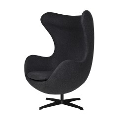 Fotel Egg classic wełna czarna podstawa