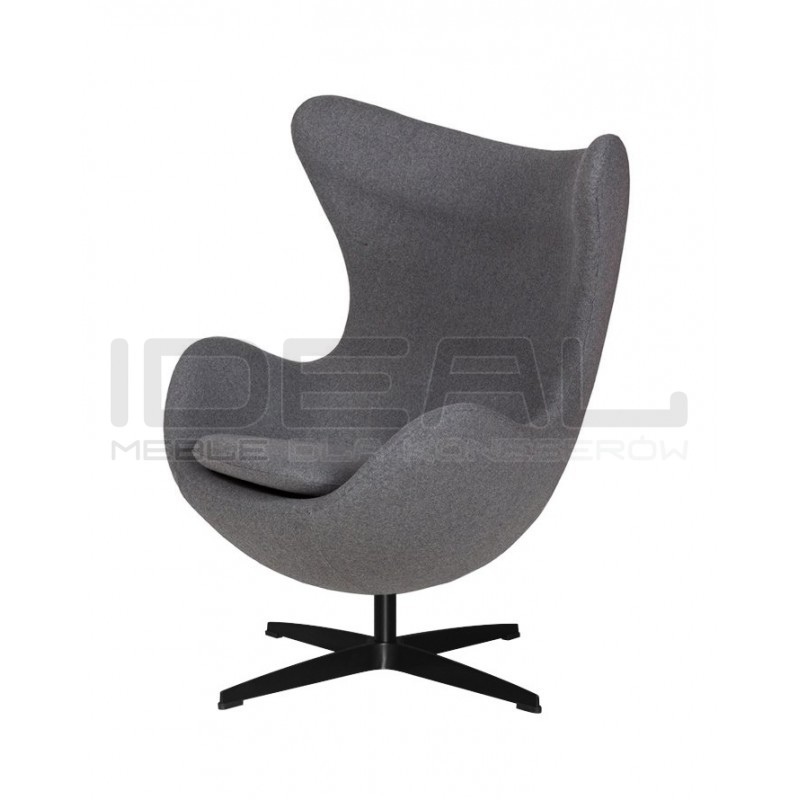 Fotel Egg classic wełna czarna podstawa