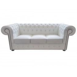 Sofa Chesterfield Prestige 3 z kryształkami skóra