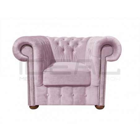 Fotel Chesterfield Classic XL plusz, welur, tkanina, materiał