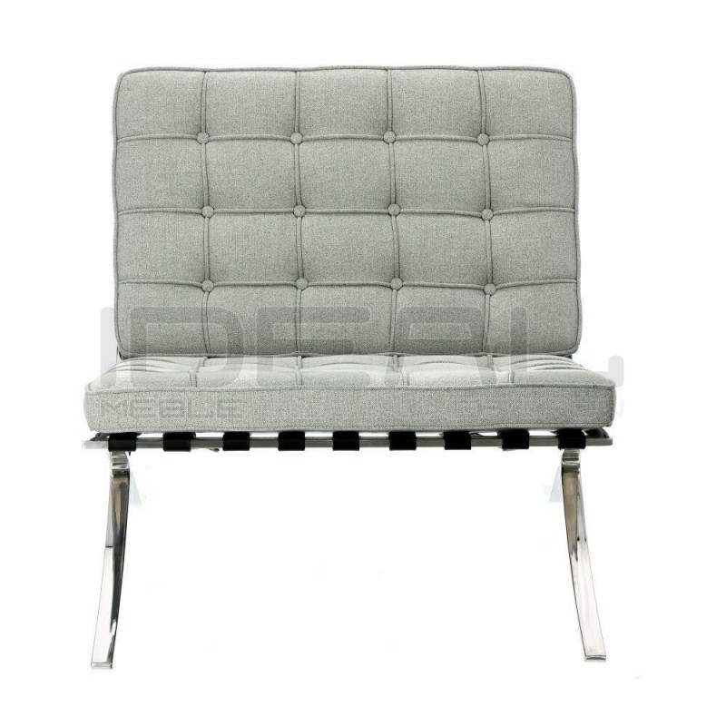 Fotel inspirowany projektem Barcelona BA1 tkanina