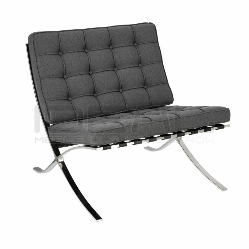 Fotel inspirowany projektem Barcelona BA1 tkanina