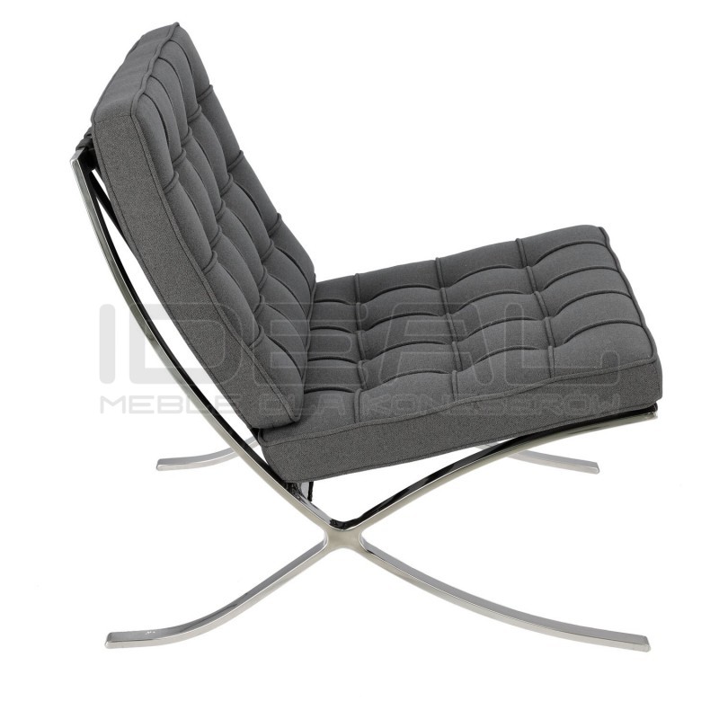 Fotel inspirowany projektem Barcelona BA1 tkanina