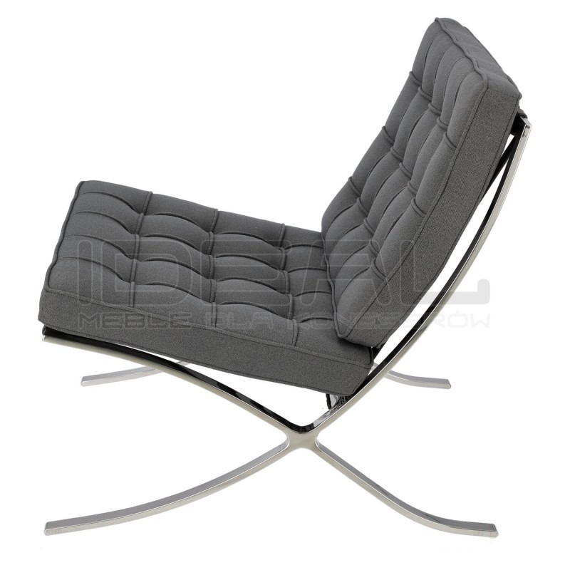 Fotel inspirowany projektem Barcelona BA1 tkanina