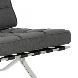 Fotel inspirowany projektem Barcelona BA1 tkanina