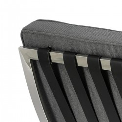 Fotel inspirowany projektem Barcelona BA1 tkanina