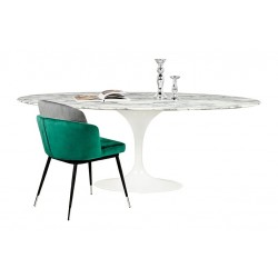 Stół Inspirowany Projektem Tulip Z owalnym Blatem Z Marmuru