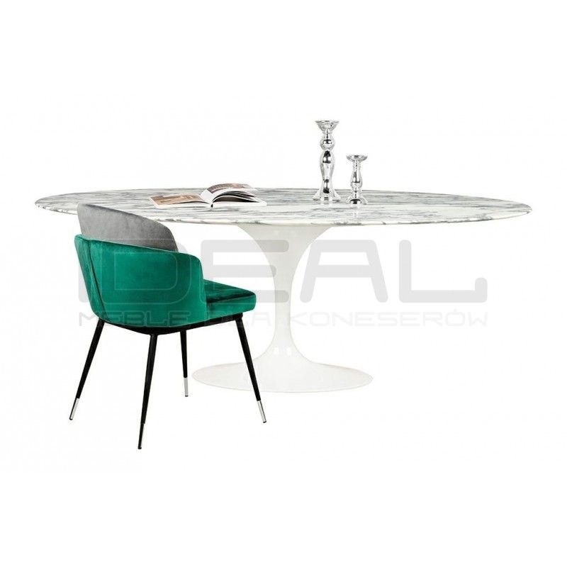 Stół Inspirowany Projektem Tulip Z owalnym Blatem Z Marmuru
