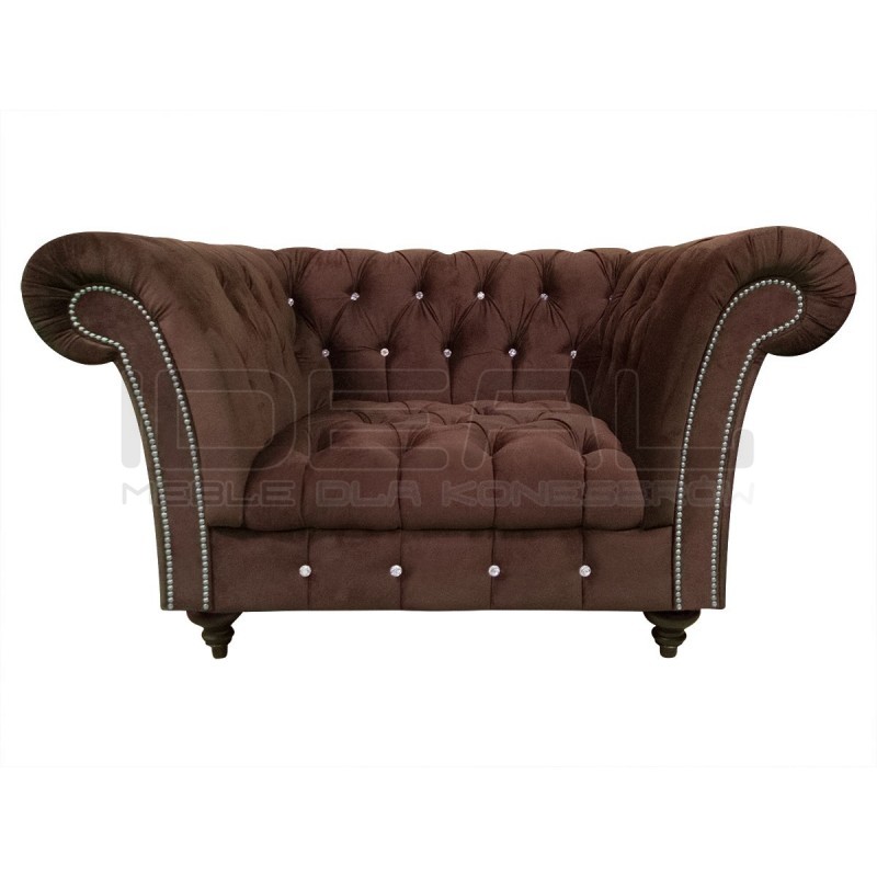 Fotel z kryształkami Glamour Elba