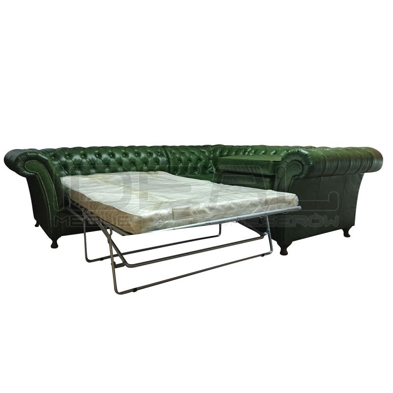 Narożnik Chesterfield Fine Ludwik 260x230 z funkcją spania codziennego