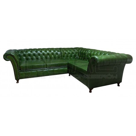 Narożnik Chesterfield Fine Ludwik 260x230 z funkcją spania codziennego