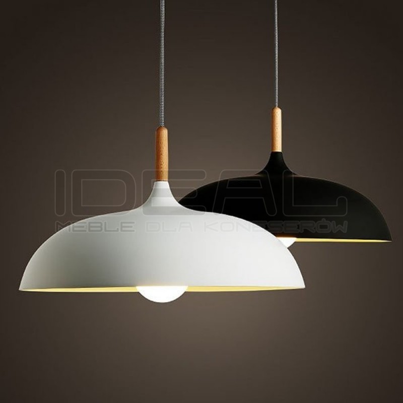LAMPA WISZĄCA SAUCER 45 CM biała czarna