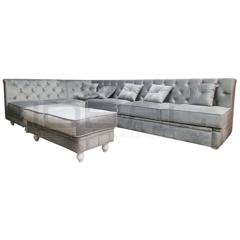 Narożnik modułowy chesterfield Celebrity z funkcją spania 195x300