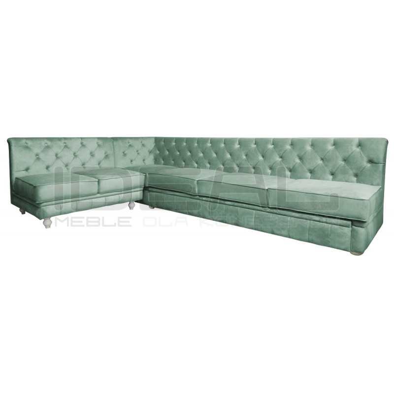 Narożnik modułowy chesterfield Celebrity z funkcją spania 195x300