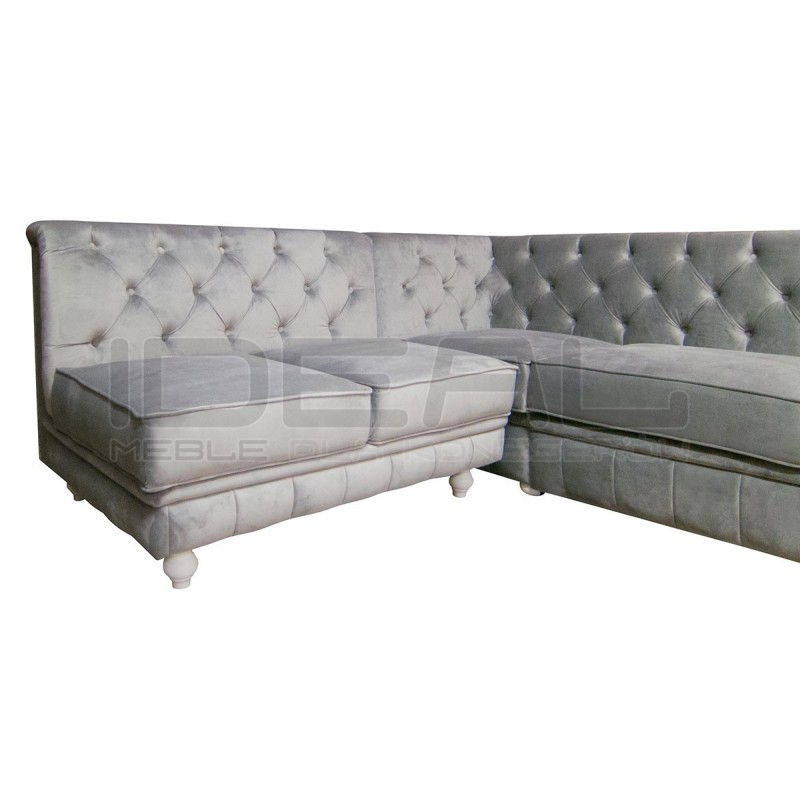 Narożnik modułowy chesterfield Celebrity z funkcją spania 195x300