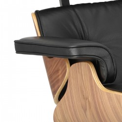 Fotel Bauhaus Vip z podnóżkiem- sklejka walnut