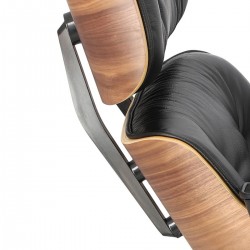 Fotel Bauhaus Vip z podnóżkiem- sklejka walnut