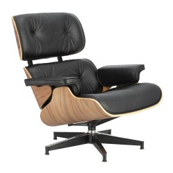 Fotel Bauhaus Vip z podnóżkiem- sklejka walnut