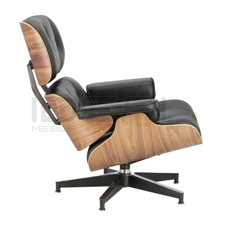 Fotel Bauhaus Vip z podnóżkiem- sklejka walnut