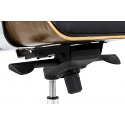 Fotel biurowy Bauhaus Lounge Business z podnóżkiem - sklejka orzech