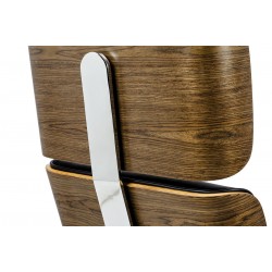 Fotel biurowy Bauhaus Lounge Business z podnóżkiem - sklejka orzech