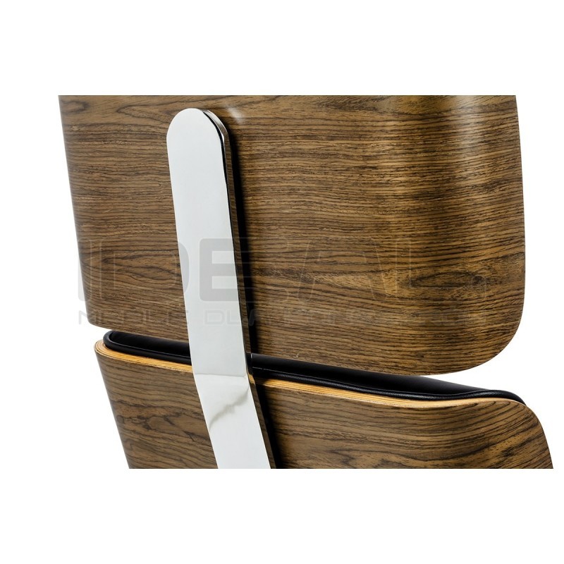 Fotel biurowy Bauhaus Lounge Business z podnóżkiem - sklejka orzech