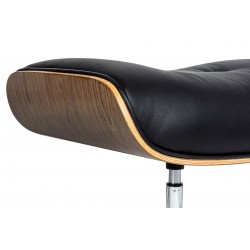 Fotel biurowy Bauhaus Lounge Business z podnóżkiem - sklejka orzech