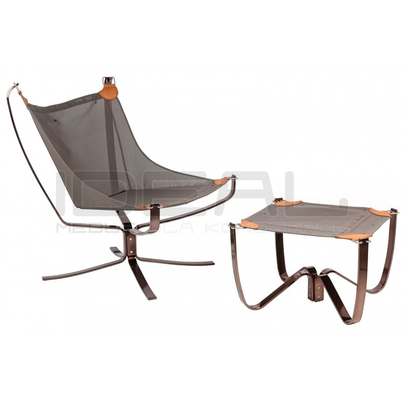 Fotel bauhaus ARNI LOW z podnóżkiem