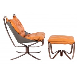 Fotel bauhaus ARNI LOW z podnóżkiem