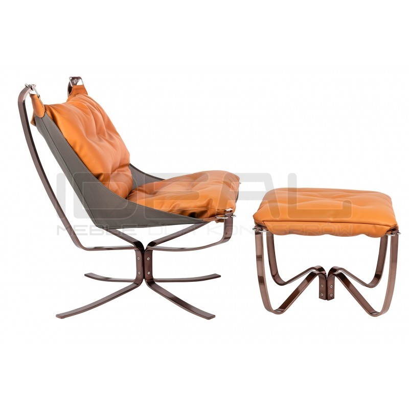 Fotel bauhaus ARNI LOW z podnóżkiem