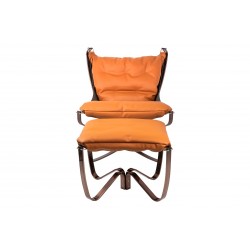 Fotel bauhaus ARNI LOW z podnóżkiem