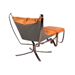 Fotel bauhaus ARNI LOW z podnóżkiem