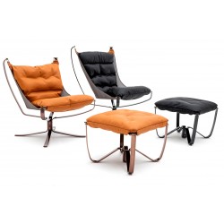 Fotel bauhaus ARNI LOW z podnóżkiem