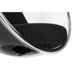 Fotel wiszący glamour BUBBLE chrom - poduszka wełna