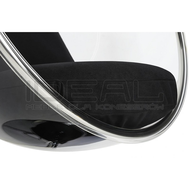 Fotel wiszący glamour BUBBLE chrom - poduszka wełna