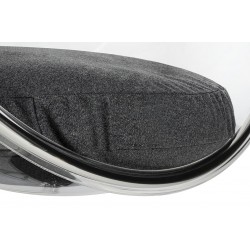 Fotel wiszący glamour BUBBLE chrom - poduszka wełna