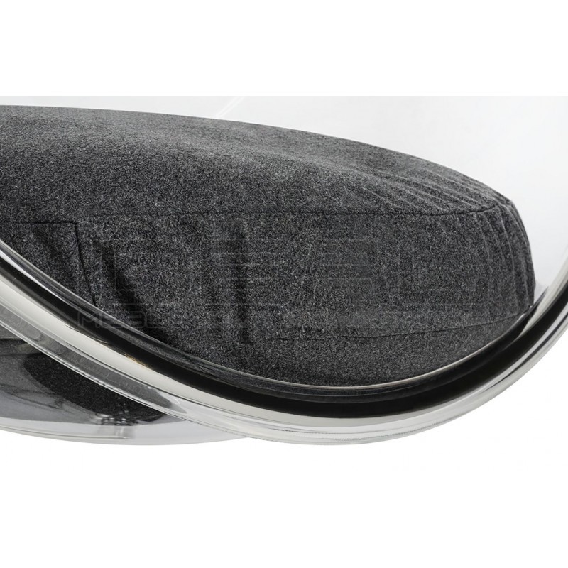 Fotel wiszący glamour BUBBLE chrom - poduszka wełna