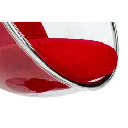 Fotel wiszący glamour BUBBLE chrom - poduszka wełna