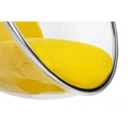 Fotel wiszący glamour BUBBLE chrom - poduszka wełna