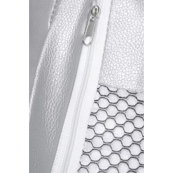 Fotel wiszący glamour BUBBLE chrom - poduszka ekoskóra