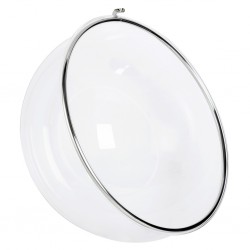 Fotel wiszący glamour BUBBLE chrom - poduszka ekoskóra