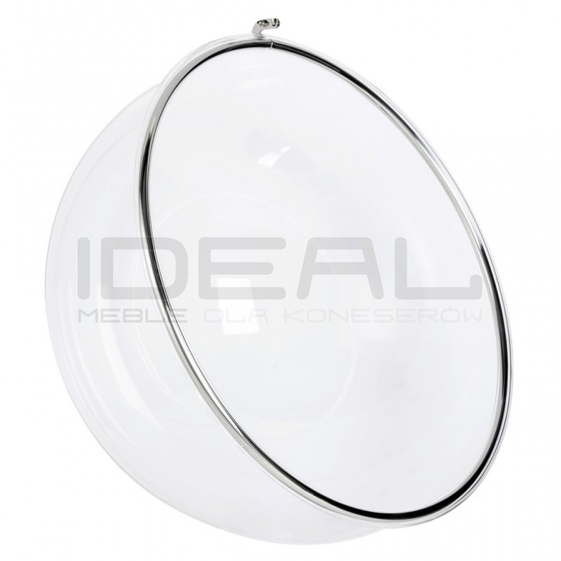 Fotel wiszący glamour BUBBLE chrom - poduszka ekoskóra