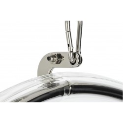 Fotel wiszący glamour BUBBLE chrom - poduszka ekoskóra