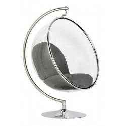 Fotel glamour bubble Stand chrom - poduszka wełna