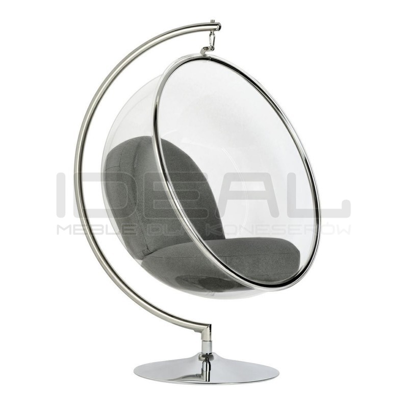 Fotel glamour bubble Stand chrom - poduszka wełna